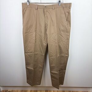 3 FOR $15 George Cotton Khaki Tan Pleated Chino Dress Pant Mens 40x32 Office
